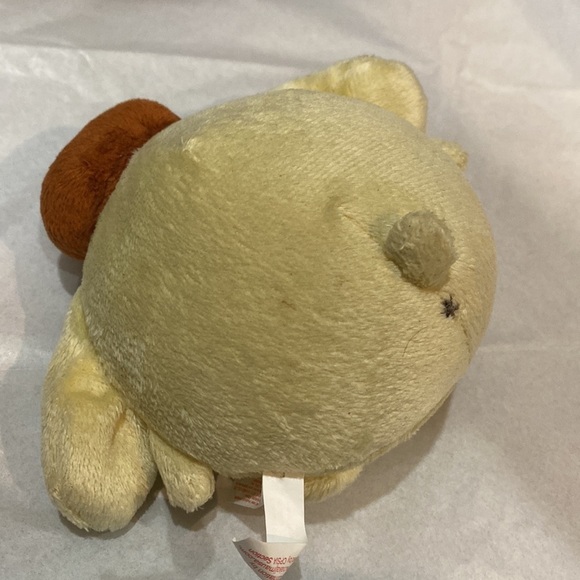 Sanrio Pomuponupurin the yellow dog plush 5x5” Baby rattle toy. - Picture 4 of 5
